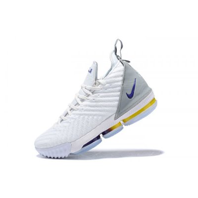 Nike Erkek Lebron 16 Beyaz / Gri / Mavi / Sarı Basketbol Ayakkabısı Türkiye - 7C4PPR3X